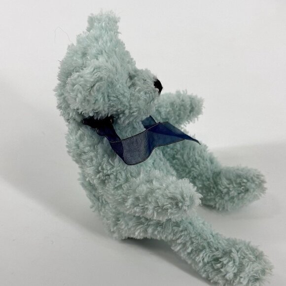 TY Inc Rare 1993 PVC Pellet Light Blue Bear with Curly Hair No Tag - Picture 2 of 7